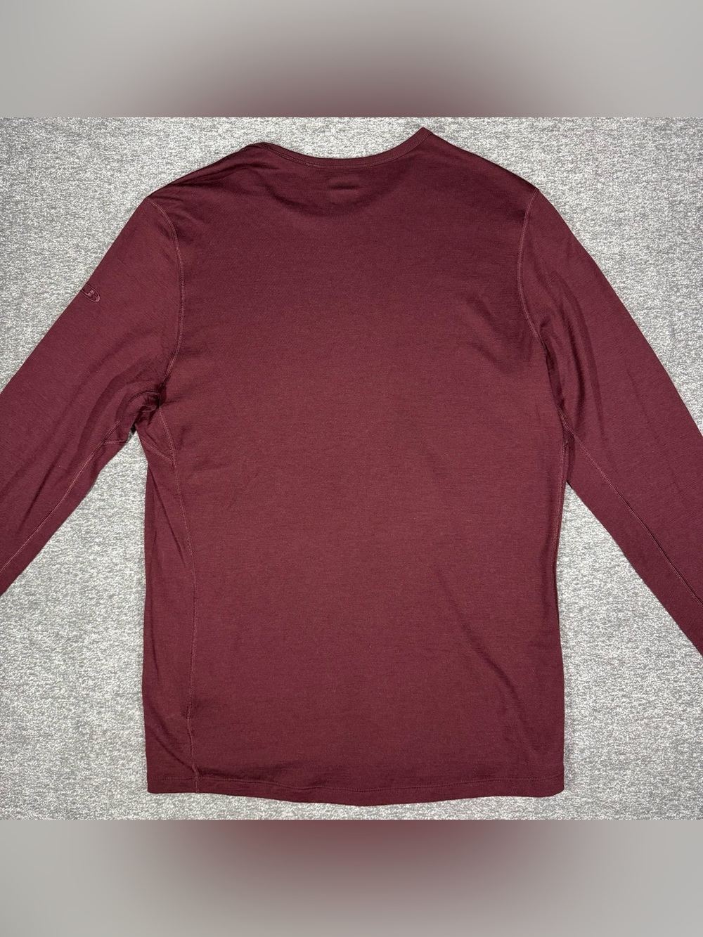 Icebreaker Merino 200 Oasis Long Sleeve Thermal Top Mens XL Maroon Wool Base - Picture 4 of 9